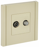 Розетка 2гн ТВ+спутник TV+SAT с/у ваниль FP438 FORTE&PIANO IEK (1/10/100)