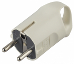 Вилка прямая с кольцом с З/К белая поликарбонат непрямой ввод 16А V3 ЭРА (1/10)