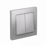 Выключатель 2кл с/у алюминий в сборе AtlasDesign Systeme Electric Выключатель 2кл с/у алюминий в сборе AtlasDesign Systeme Electric