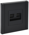 Розетка 2гн комп+комп RJ45+RJ45 с/у черный кат.6 FP134 FORTE&PIANO IEK (1/10/100)