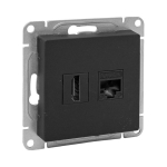 Розетка HDMI+RJ45 (cat5), чёрный Эпика EKF