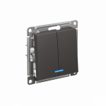 Выключатель 2кл с подсв с/у базальт механизм AtlasDesign Systeme Electric (1/20)