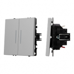 ARL NOBE Выключатель проходной 2 кл подсветка софт-тач никель SWT-MKP2-SFPL-L-IS (250V, 10A) (Arlight, -)