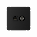 Розетка 2гн комп+ТВ RJ45+TV с/у карбон механизм кат.5е ArtGallery Systeme Electric (1/5/20)