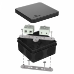 Коробка огнестойкая для о/п двухкомпонентная 60-0210-FR10.0-4 Е15-Е120 RAL9005 80х80х40 (44 шт/кор) Промрукав