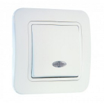 Makel Lillium бел/бел выключатель  1 кл с подсв