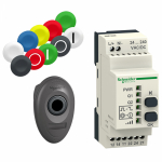 Кнопочный выкл. в сборе плоск., 2 упр. элемента зеленый круг. линза, SE