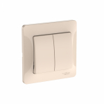 Выключатель 2кл с/у бежевый в сборе быстрозажим Glossa Systeme Electric  (1/15)