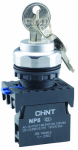 Переключатель ключом NP8-10Y/21, 2 положения самовозв., 1НО, IP65  CHINT (1)