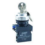 Переключатель ключом NP8-02Y/31, 3 полож, фиксац, 2НЗ, IP65  CHINT (1)