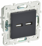 Розетка 2гн USB+USB A+A с/у графит механизм 3,1А SK-R15G SKANDY IEK (1/10/100)