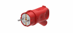 Вилка угловая с 3/К красная каучук 16А IP44 MultiSet Systeme Electric