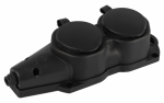 Колодка 2гн с З/К черная каучук с крышкой IP44 KX-2e-B-IP44 ЭРА (1/80)