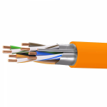 Кабель витая пара кат. 5E экранированный F/UTP, 4 пары, нг(А)-HF, цвет внешней оболочки оранжевый коробка 305 м
