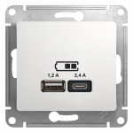 Розетка 2гн USB+USB typeА+ typeС с/у белый механизм 5В/2,4А 2х5В/1,2А Glossa Systeme Electric (1) Розетка 2гн USB+USB typeА+ typeС с/у белый механизм 5В/2,4А 2х5В/1,2А Glossa Systeme Electric (1)