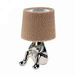 Светильник декоративный Человечек, серебряный с пудровым абажуром, Е27 REXANT Светильник декоративный Человечек, серебряный с пудровым абажуром, Е27 REXANT