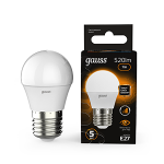 Лампа светодиод 7Вт Шар Е27 3000К 520Лм диммируемая Gauss Black (1/10/100)