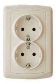 Розетка 2гн с З/К с/у крем 16А Lilium Natural Kare NEW Makel  (1/12/120)