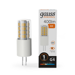 Лампа светодиод 4Вт капсула G4 400Лм 3000К 12V керамика Gauss Elementary 1/10/200
