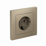 ATLASDESIGN РОЗЕТКА с заземлением со шторками, 16А, в сборе, ШАМПАНЬ