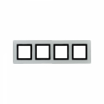 Рамка 4-пост. цвет серый матовый, стекло горизонт. и вертик., Avanti DKC