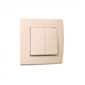 Выключатель 2кл с/у крем IP20 Lilium Natural Kare Makel (1/12/120)