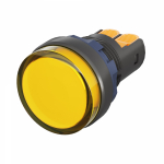Лампа индикаторная в сборе 1 источник света желтая круглая линза, плоская 9-24В AC/DC d22.2мм СВЕТОДИОД. (LED) IP68 DKC Mitra