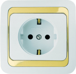 Розетка 1гн с З/К с/у белый вставка золото керамика 16А Mimoza Makel (1/12/120) Розетка 1гн с З/К с/у белый вставка золото керамика 16А Mimoza Makel (1/12/120)