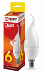Лампа светодиод 6Вт свеча на ветру Е14 3000К 540Лм матовая IN HOME Лампа светодиод 6Вт свеча на ветру Е14 3000К 540Лм матовая IN HOME