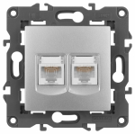 Розетка 2гн комп+комп RJ45+RJ45 с/у алюминий механизм кат.5е 14-3108-03 Elegance ЭРА Розетка 2гн комп+комп RJ45+RJ45 с/у алюминий механизм кат.5е 14-3108-03 Elegance ЭРА