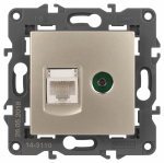 Розетка 2гн комп+ТВ RJ45+TV с/у шампань механизм кат.5е 14-3110-04 Elegance ЭРА