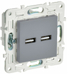 Розетка 2гн USB+USB A+A с/у серый механизм 3,1А SK-R15Gr SKANDY IEK (1/10/100)