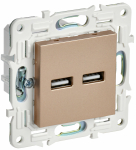 Розетка 2гн USB+USB A+A с/у песочный механизм 3,1А SK-R15Sa SKANDY IEK (1/10/100)