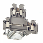 Клемма на 4 пров. (0,2-4мм) двухуровневая винтовой зажим серая DKC (1/50)