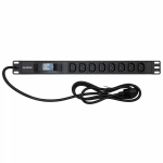 Блок распределения питания  для 19" шкафов, 8 розеток IEC60320 С13, савтоматом защиты 1P