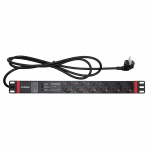 Блок распределения питания  для 19" шкафов, 6 розеток Schuko, с защитойот перенапряжения