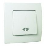 Makel Lillium крем. механизм выключателя  2кл с подсв.