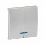 Валенсия лицевая панель выключателя 2-кл. с индикатором 10А сталь EKF PROxima Валенсия лицевая панель выключателя 2-кл. с индикатором 10А сталь EKF PROxima