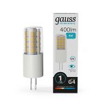Лампа светодиод 4Вт капсула G4 400Лм 4100К 12V керамика Gauss Elementary 1/10/200