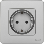 Розетка 1гн с З/К шторки с/у алюминий механизм 16А INSPIRIA Legrand (1/10/100)