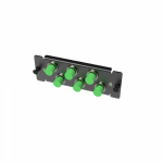 Адаптерная планка с установленными 6 x FC APC адаптерами (угловая полировка, цвет колпачка - зеленый), 1U
