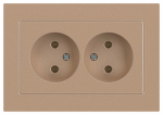 Розетка Intro Accent 6-204-04 2х2P, 16А-250В, IP20, СУ, AL/CU, шампань Розетка Intro Accent 6-204-04 2х2P, 16А-250В, IP20, СУ, AL/CU, шампань