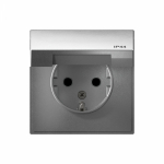 Розетка 1гн с З/К с крыш. шторки с/у алюминий механизм 16А IP44 ArtGallery Systeme Electric (1/10/20)