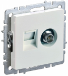 Розетка 2гн комп+ТВ RJ45+TV с/у жемчуг механизм кат.5е РТВ/РК12-БрЖ BRITE IEK (1/10/100)