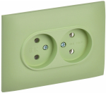 Розетка 2гн без З/К с/у мятный в сборе 10А SK-R10M SKANDY IEK (1/10/100)
