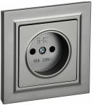 Розетка 1гн без З/К с/у сталь в сборе 10А РСР10-1-0-БрС BRITE IEK (10/100)