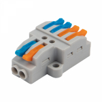 Клемма СМК 2x2 проxодная разветвительная 2 полюса, с монтажной площадкой (1 ввод, 2 вывода на полюс), (5 шт./уп.) REXANT