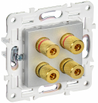 Розетка аудио 4гн с/у серебряный механизм SK-A01S SKANDY IEK (1/10/100)
