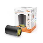 Светильник Gauss Overhead накл цил 12Вт 900Лм 3000К 170-240V IP20 79*100мм черный  1/10