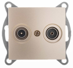 GUSI Bravo МЕХАНИЗМ розетки TV+ SAT, оконечной, скрытая  установка. Цвет белый.